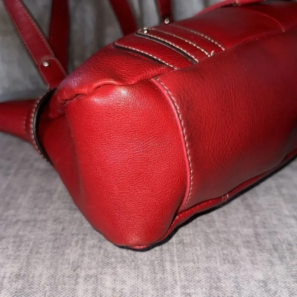 Pelle vintage red leather hobo